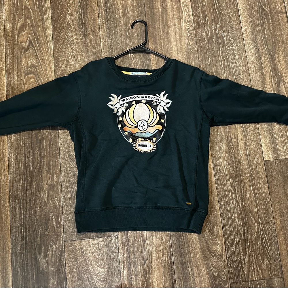 Maison Scotch Black Graphic Sweatshirt